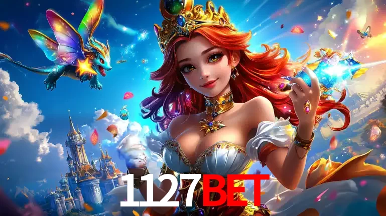 A princesa de um reino de fantasia mágico, com seu pequeno dragão, apresentando um mundo de prêmios encantados nos jogos de caça-níqueis do cassino 1127BET.
